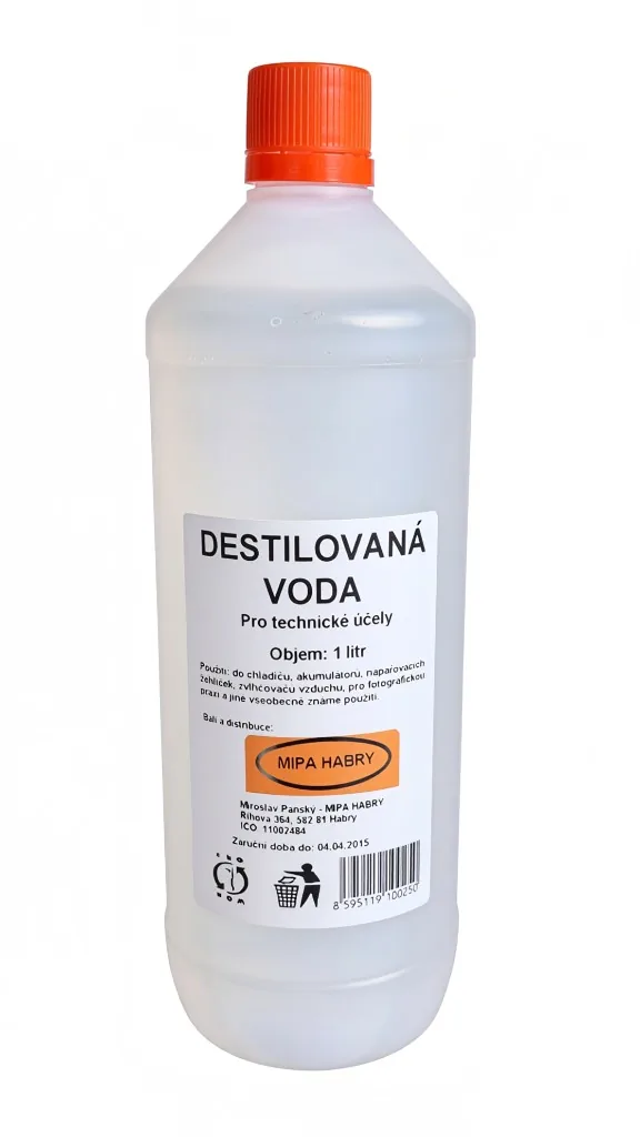 Destilovaná voda MIPA HABRY v litrovém balení